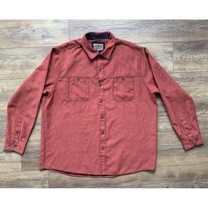 North River Men's XXL Burgandy Faux Suede Long Sleeve Button Up Lined Shirt